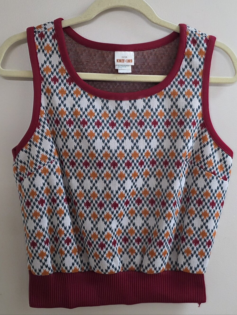 Vintage Knit Ins Sleeveless Cropped Top 13/14